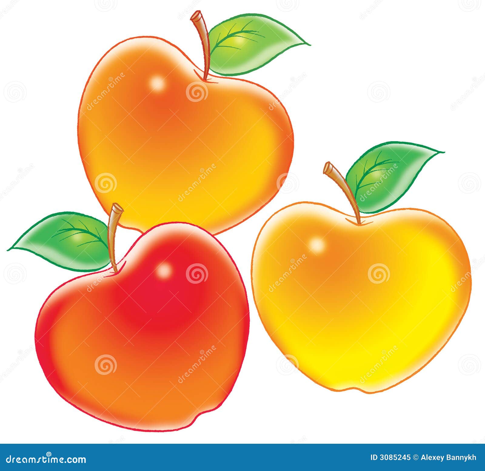 Красные и желтые яблочки для детей малышей