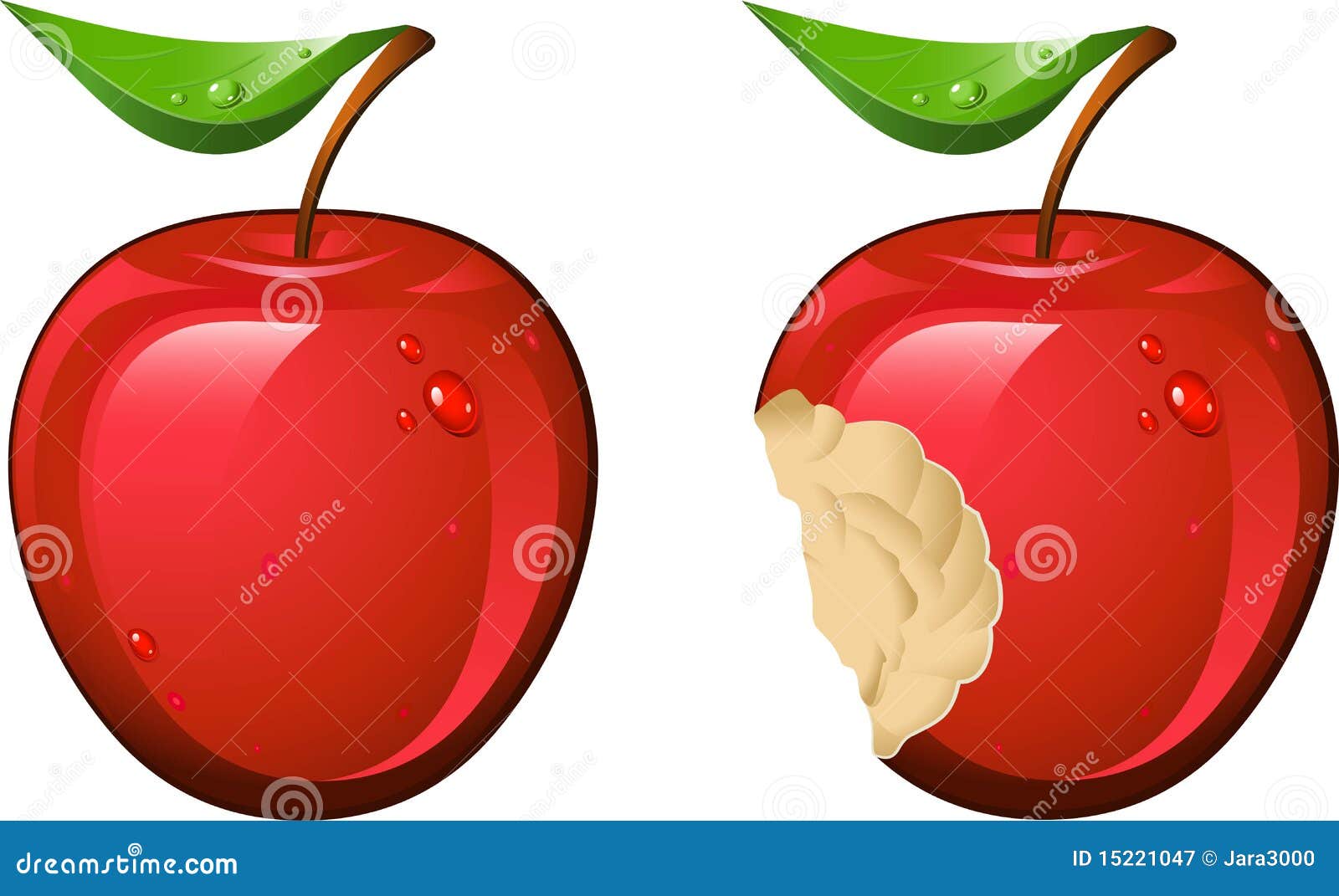 Откусанное яблоко Сток