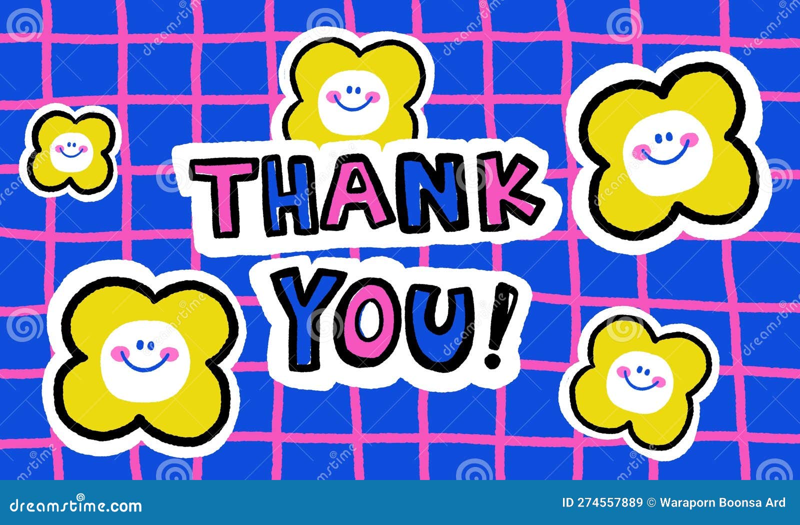 Cute thank you card. stock illustration. Illustration of drawing