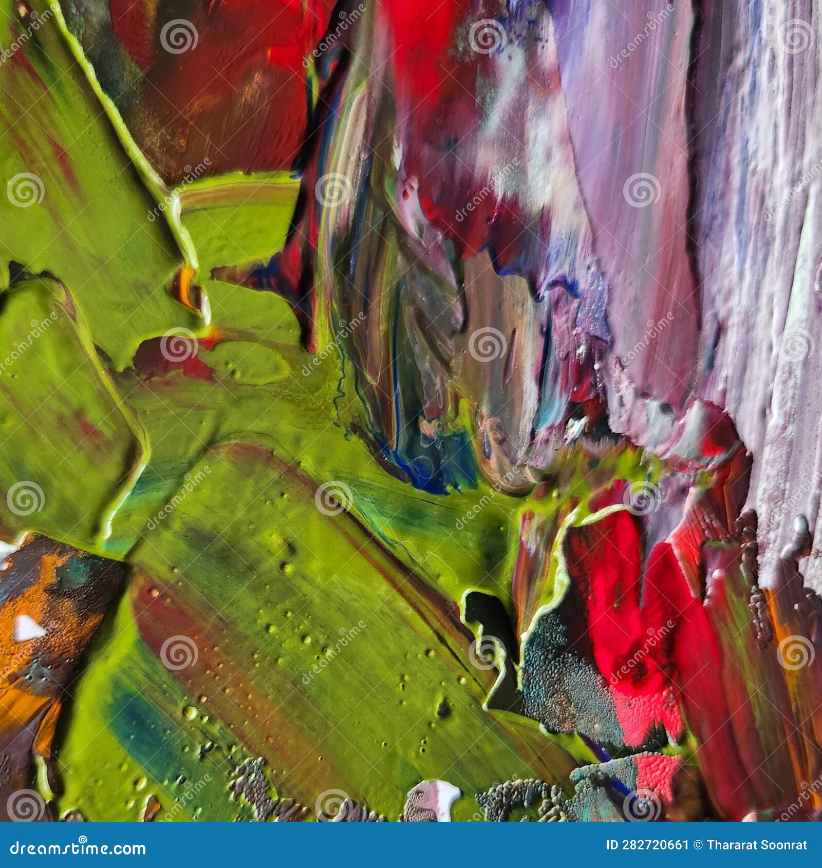 Abstract Colorful Oil Painting Texture on Canvas. Colors Abstract