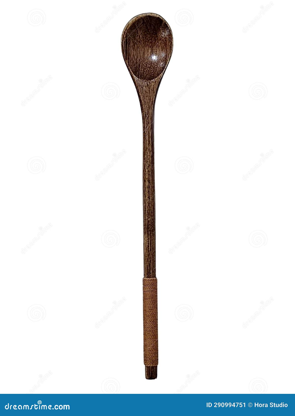 Wooden Spoon for Scooping Out Condiments or Making Drinks. Stock