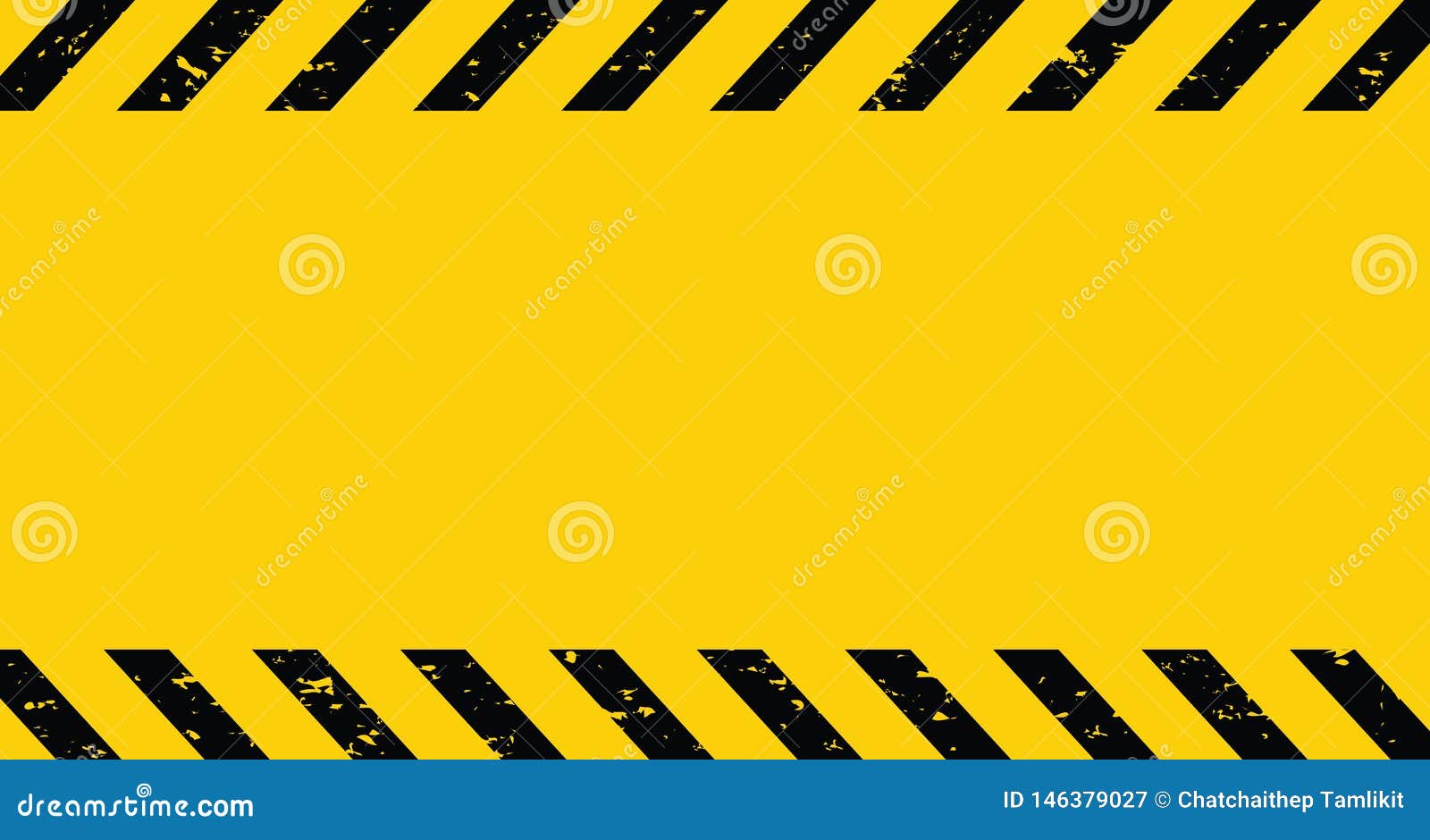 Black and Yellow Caution Tape. Blank Warning Background. Vector Illustration Stock Vector