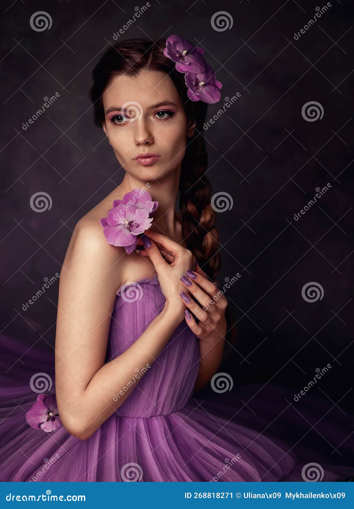 阿朵丽兹 淡紫色链条花边唯美时尚百搭初秋新款女神短款针织衫-淘宝网
