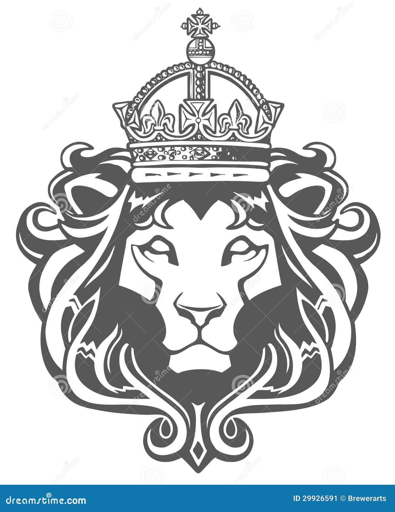 黑白风格狮子王头像logo设计免抠PNG素材