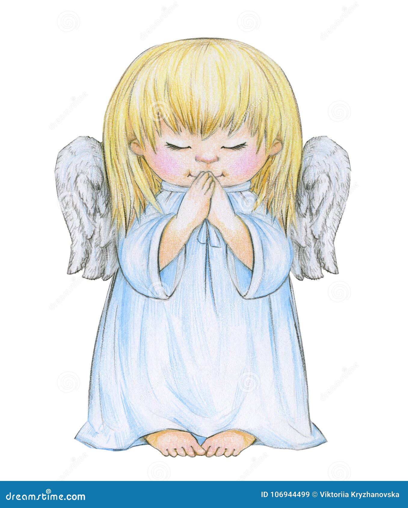天使女孩小的祈祷的佩带的翼 库存照片. 图片 包括有 祷告, 头发, 女孩, 宗教, 空白, 少许, 一起 - 12353108