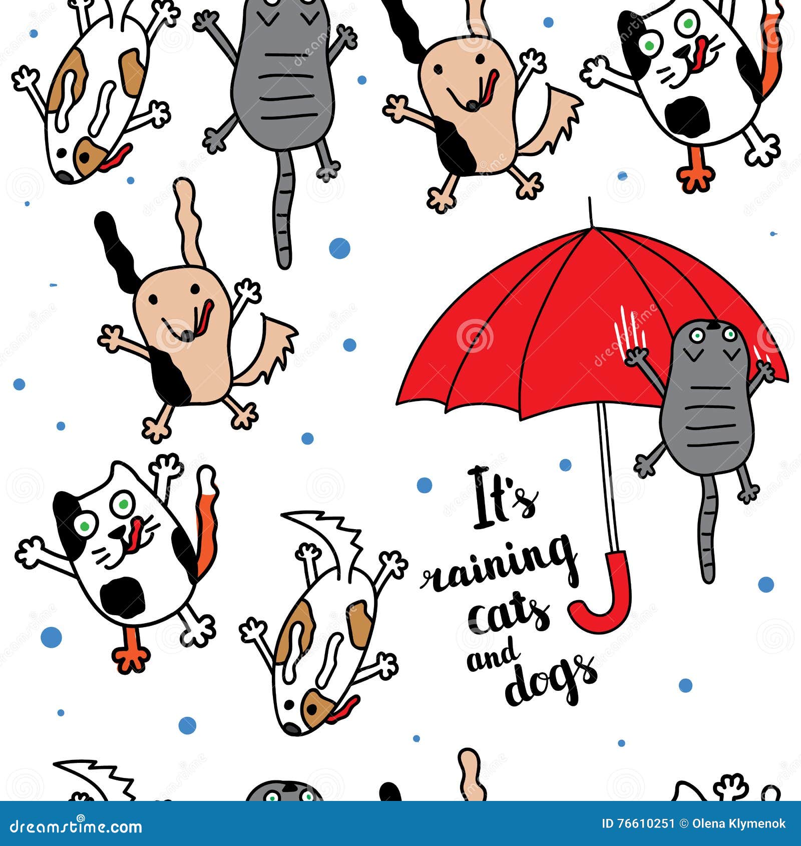 雨天室内猫咪少女对话插画图片-千库网