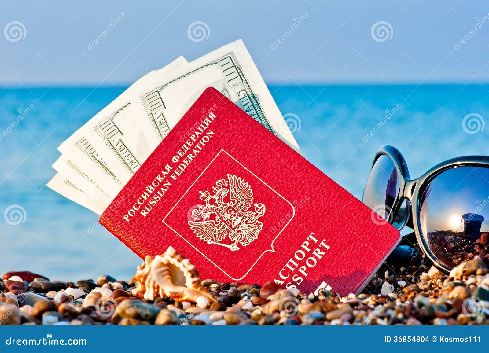 两个海星和储钱罐带着太阳眼镜在海滩毯子上的图片