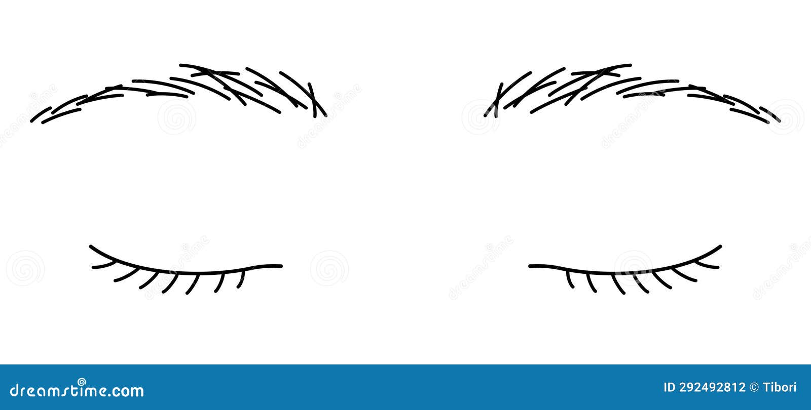 Woman Eyes, Eyes Closed ,outline Illustration Stock Illustration