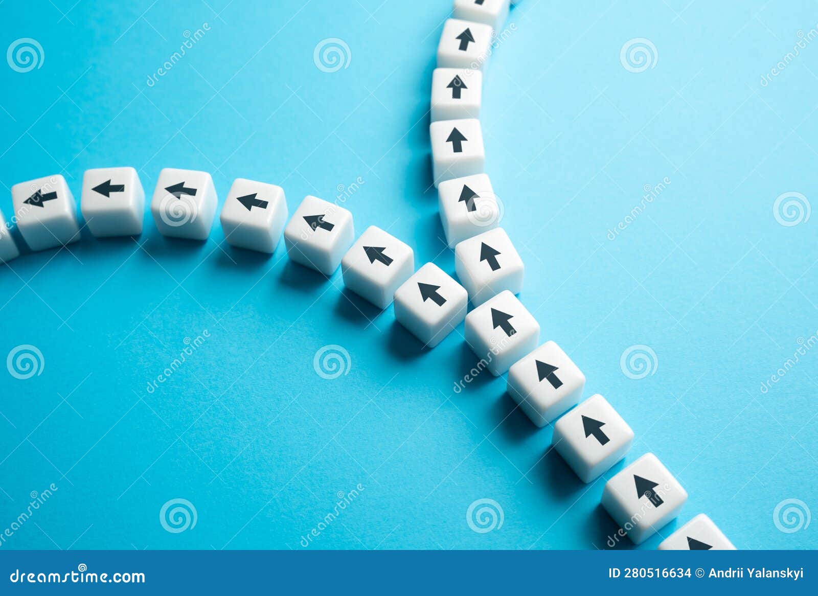 两个方向叉. 关键决策点或十字路口，在这两个不同的路径之间进行