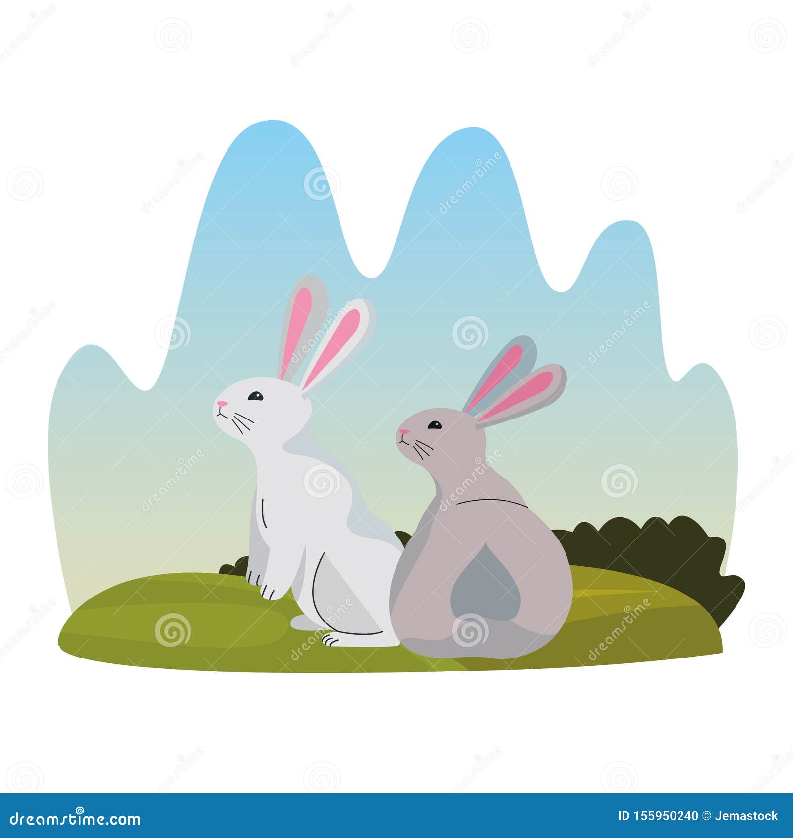两只兔子动物漫画 库存图片. 图片 包括有 使用, 毛茸, 跳跃, 敌意, 茴香, 通配, 脊椎动物, 查出 - 155953107