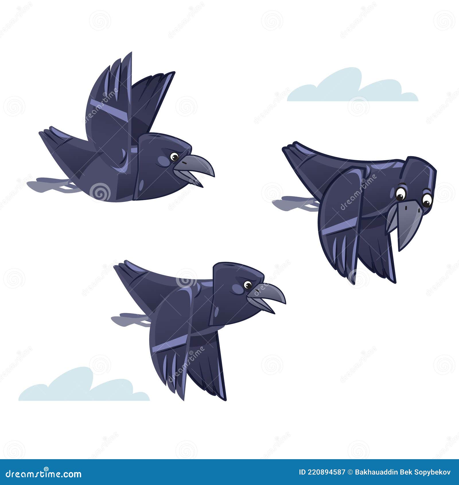 飞过森林的乌鸦插画图片素材_ID:168431849-Veer图库