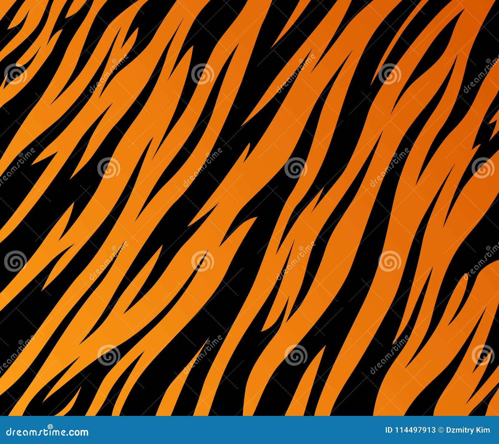 Принт тигра черные полоски с оранжевым