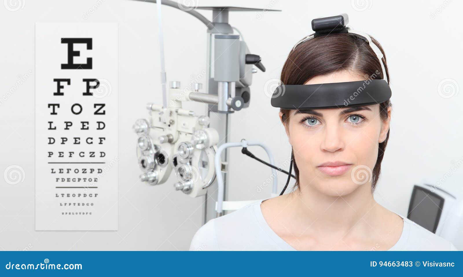 眼睛测试眼力视觉检查图 库存照片. 图片 包括有 医疗, 女性, 医生, 检查, 睫毛, 特写镜头, 光学 - 104100816