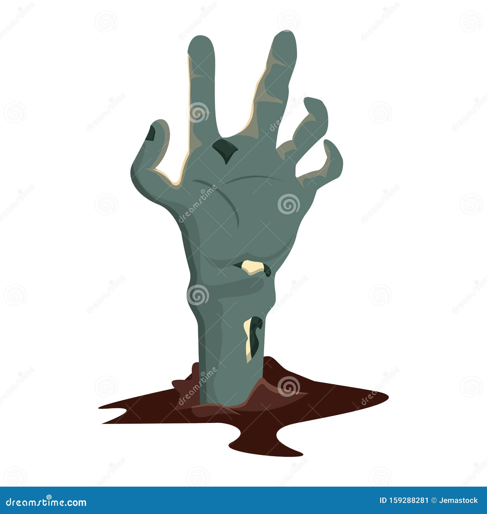 Premium Vector | Creepy zombie hands silhouette crooked lambs stick out of graveyard ground ...