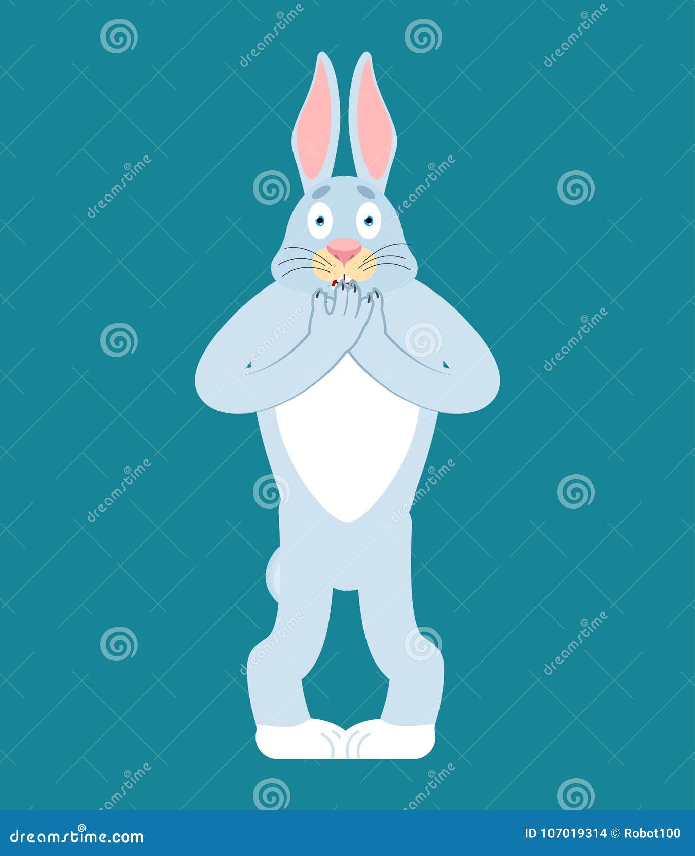 怪兔子害怕自己的影子卡通插图 向量例证. 插画 包括有 野兔, 惊吓, 例证, 沮丧, 鬼魂, 困厄, 火熊熊 - 198797688