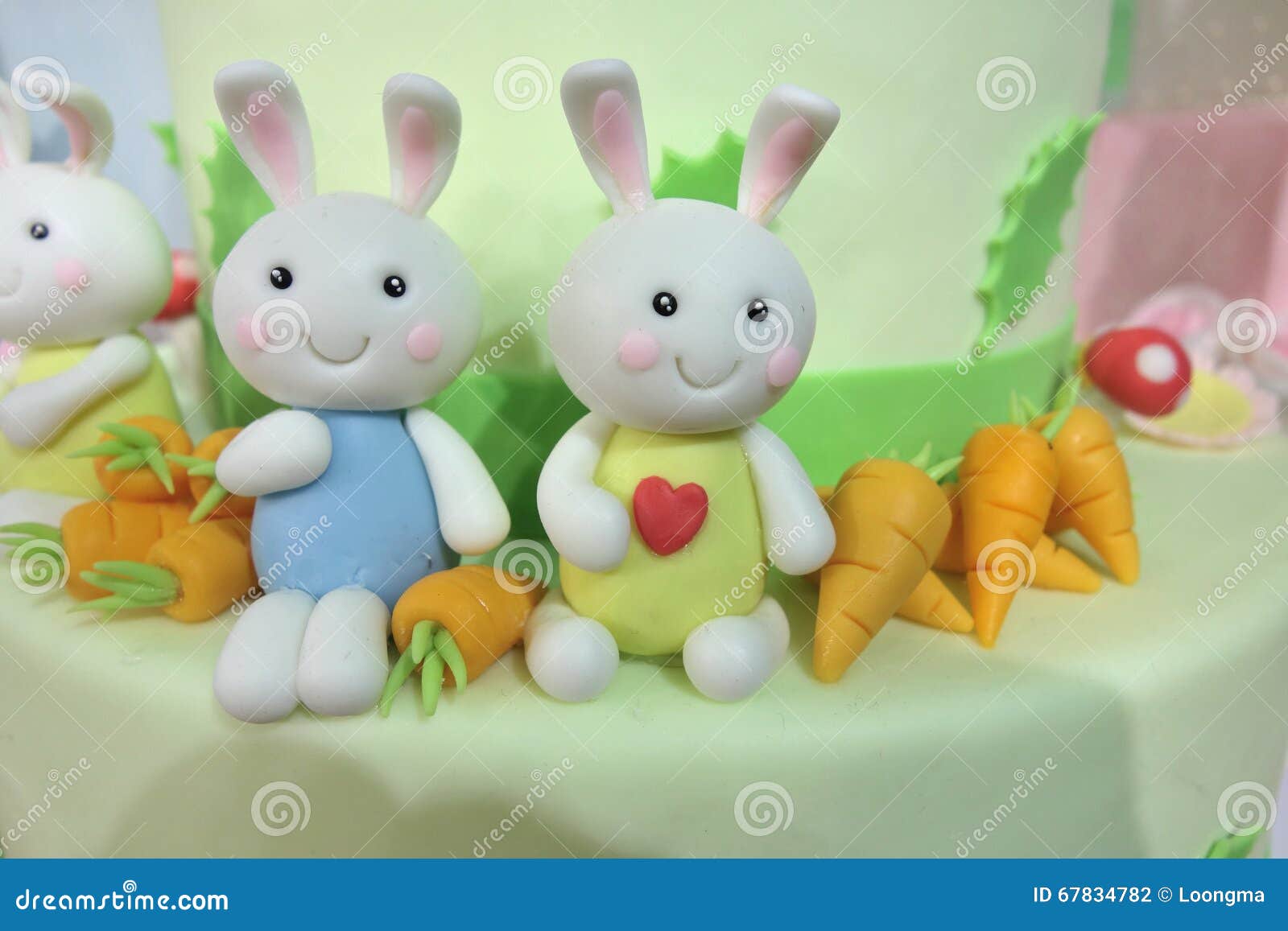 兔子和复活节蛋糕插画图片素材_ID:133631134-Veer图库