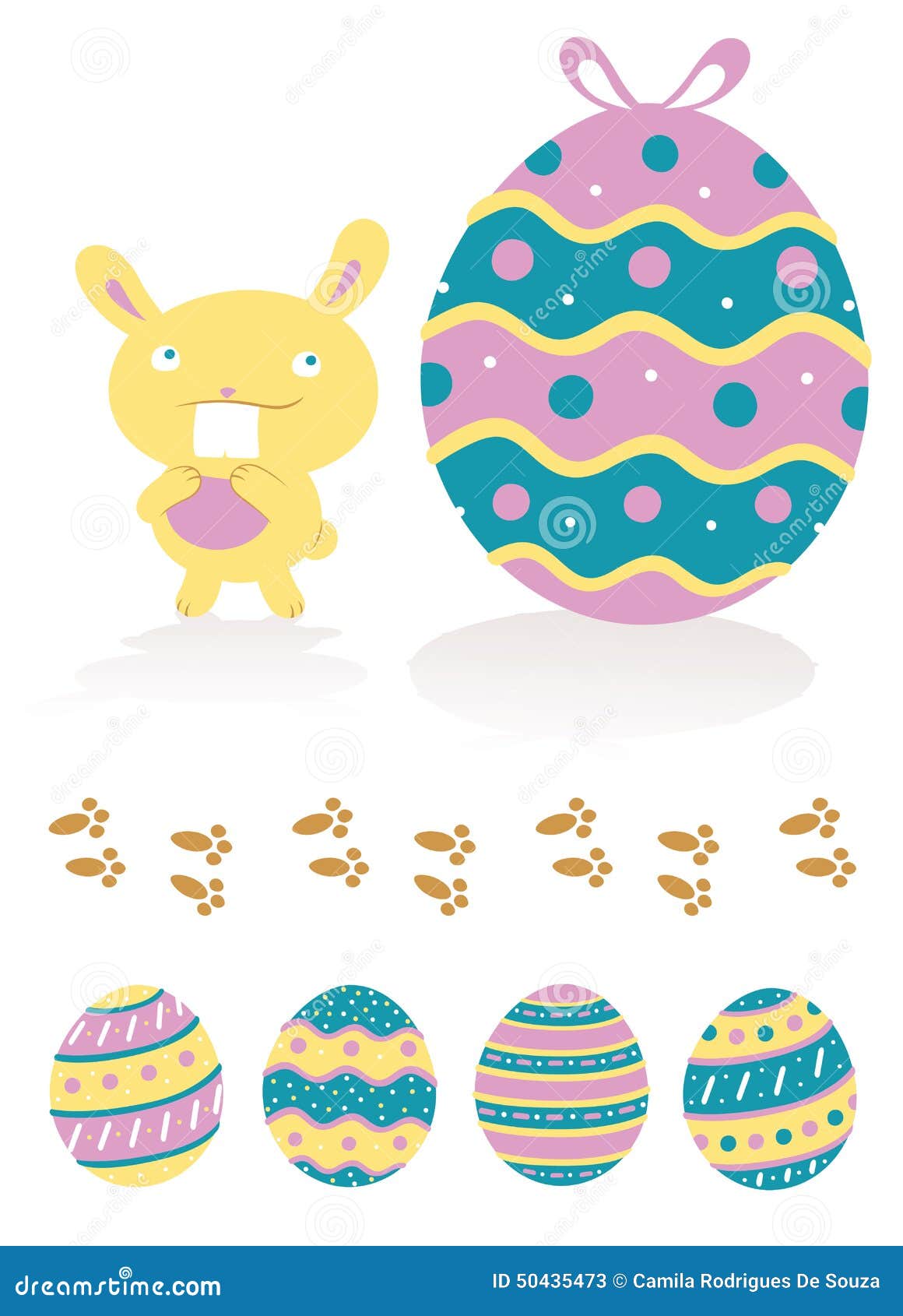 复活节兔子插图(复活节、兔子、洒水壶、彩蛋、花纹、花卉、蛋糕)儿童插图_北极熊素材库