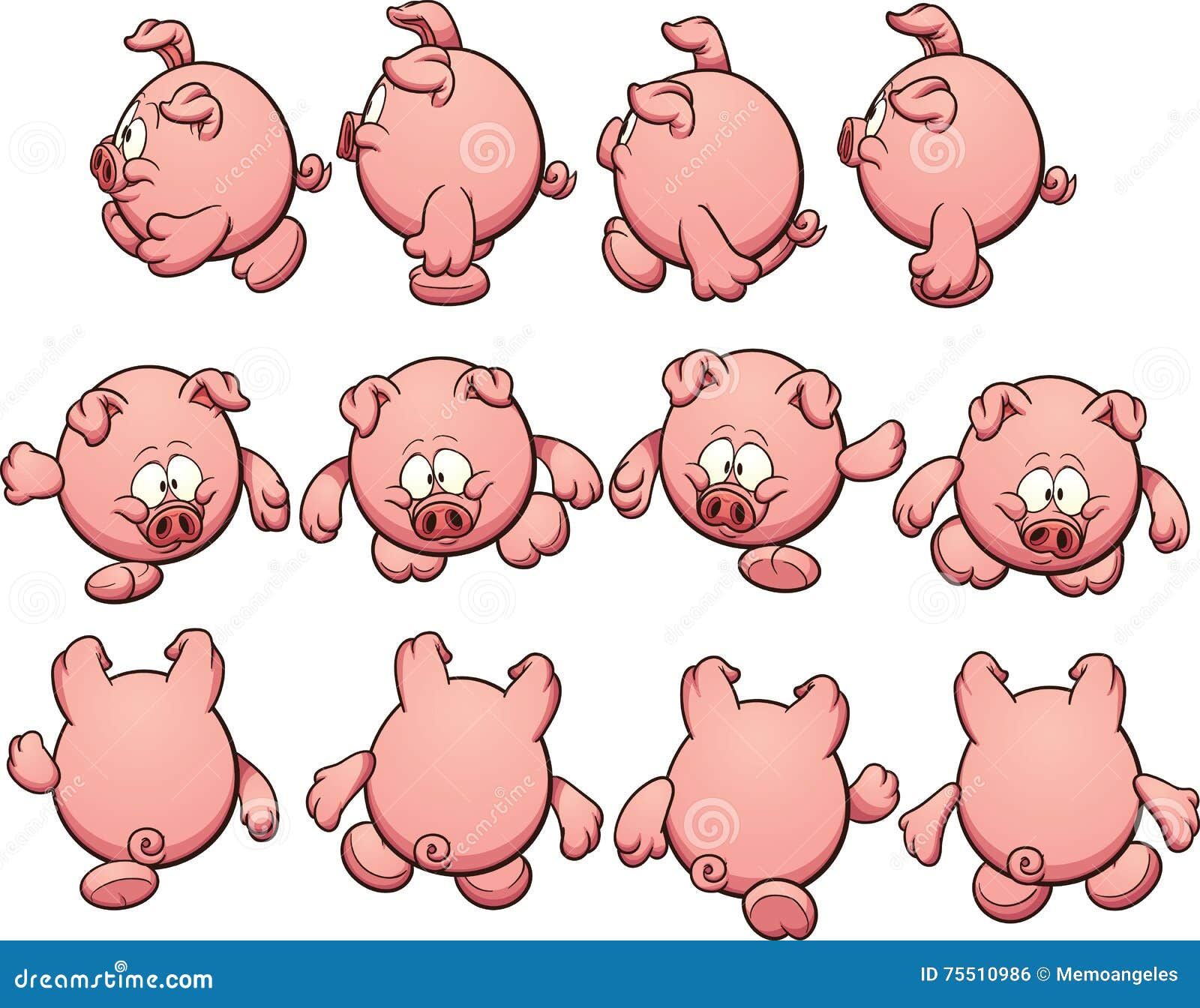 猪动物行走的概念插画图片素材_ID:423799844-Veer图库