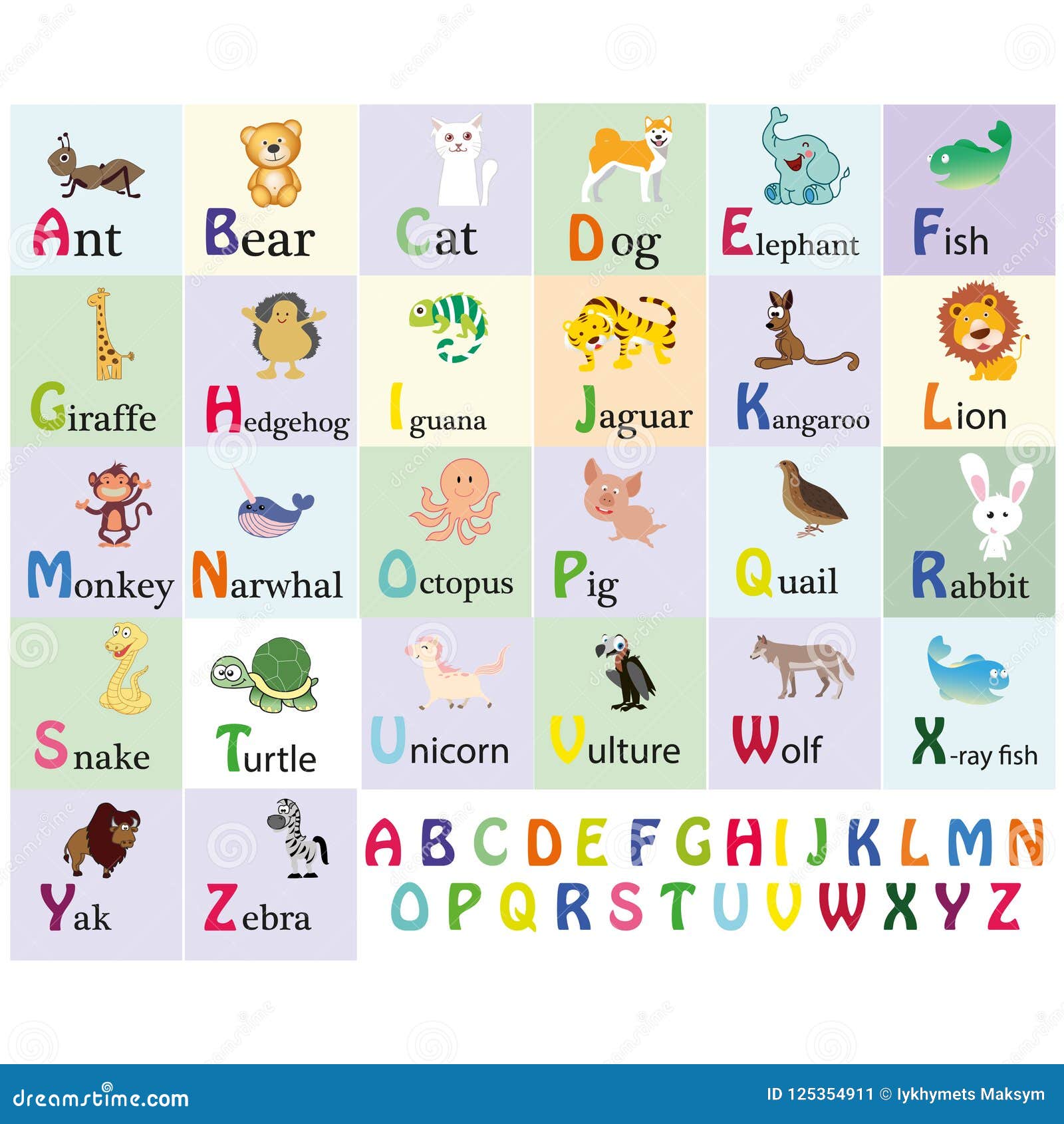 动物字母表 信件从A到Z 向量例证. 插画 包括有 动画片, 英语, 狮子, 滑稽, 独自一个, 教育, 逗人喜爱 - 78974846