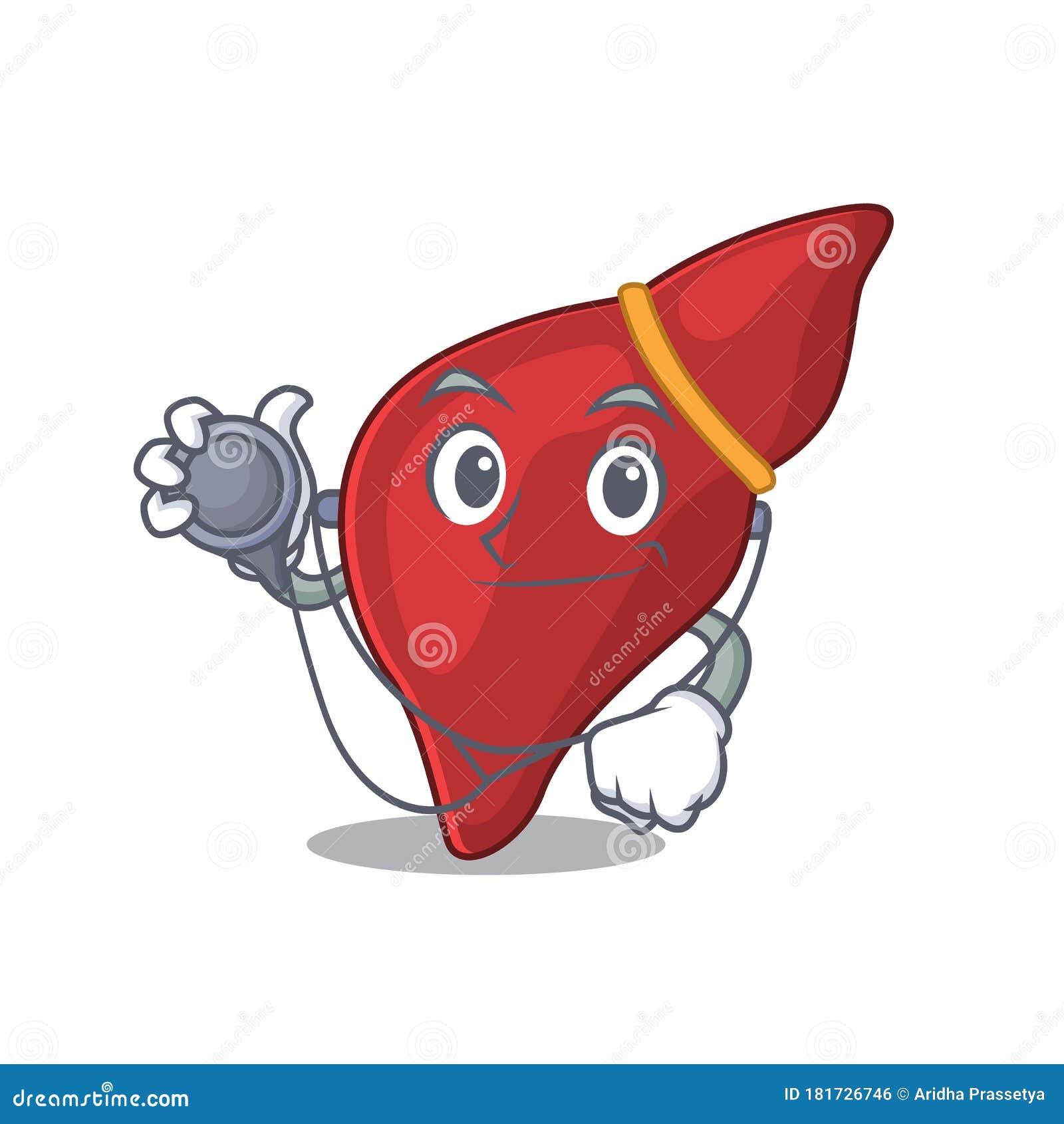 一个肝脏服务员卡通人物准备服务插画图片素材_ID:395168162-Veer图库