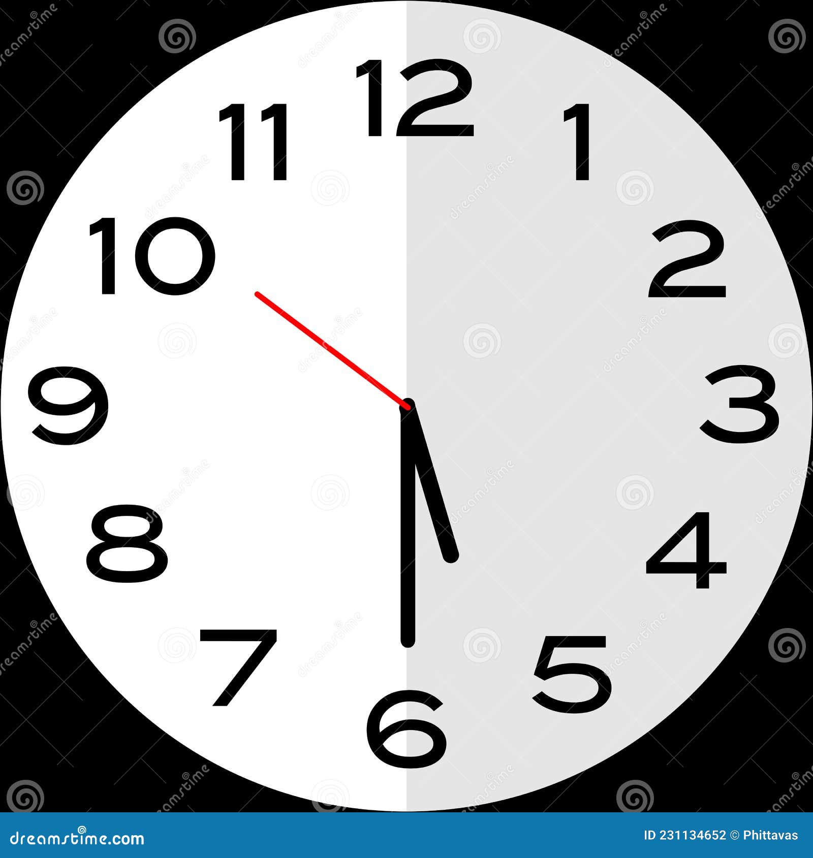 半晚5点钟模拟时钟库存例证. 插画包括有几小时, 分析, 时间, 空白 ...