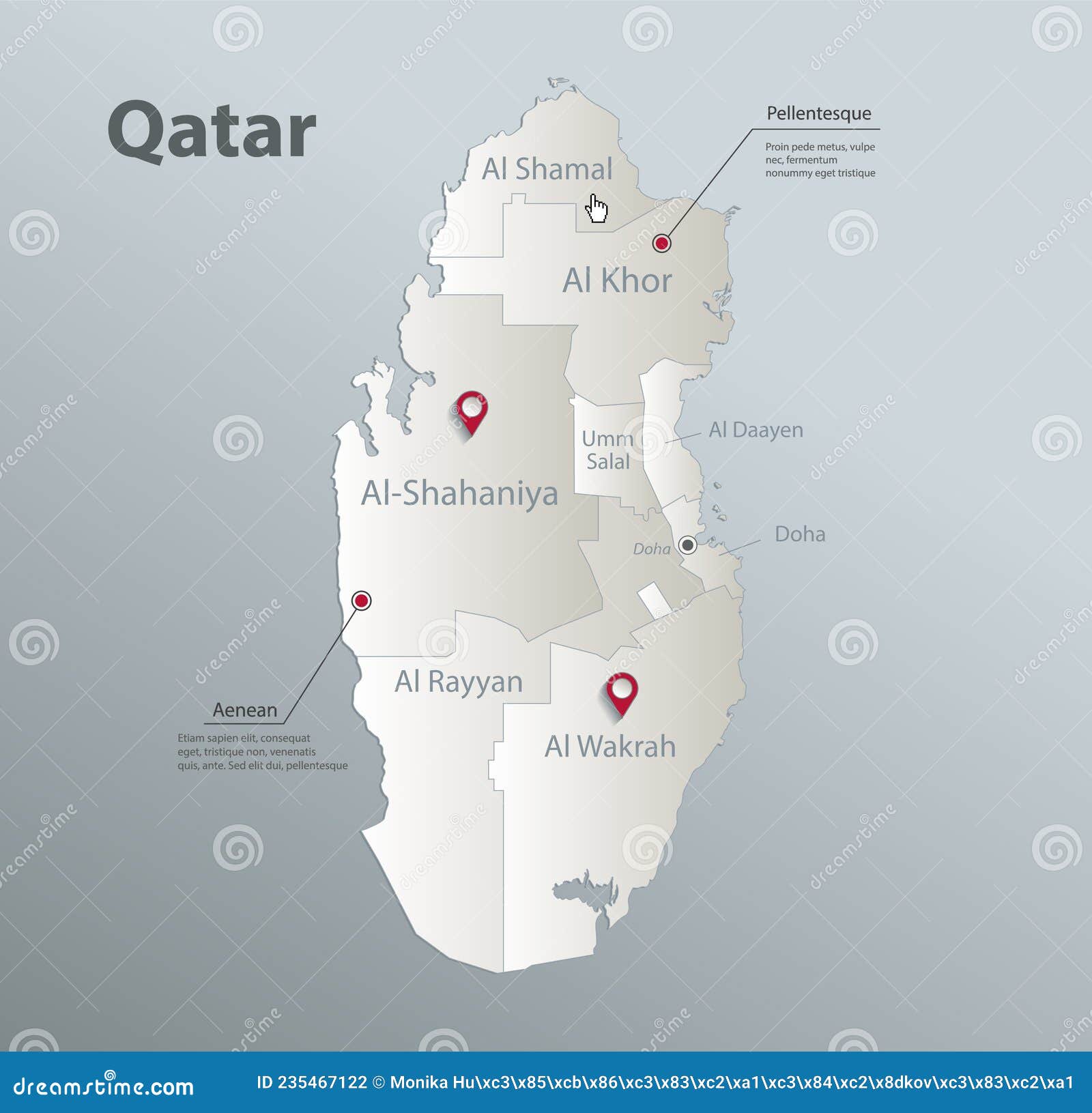 卡塔尔城市地图：卡塔尔的主要城市和首都