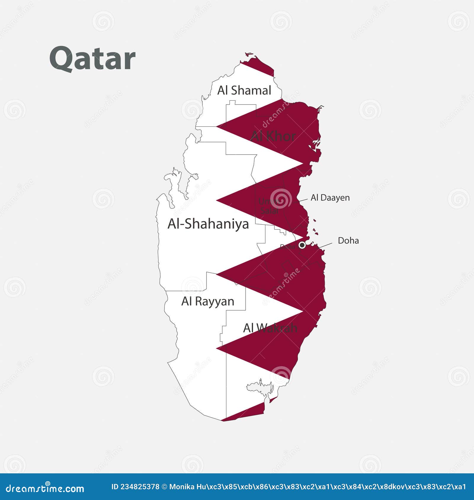 卡塔尔城市地图：卡塔尔的主要城市和首都