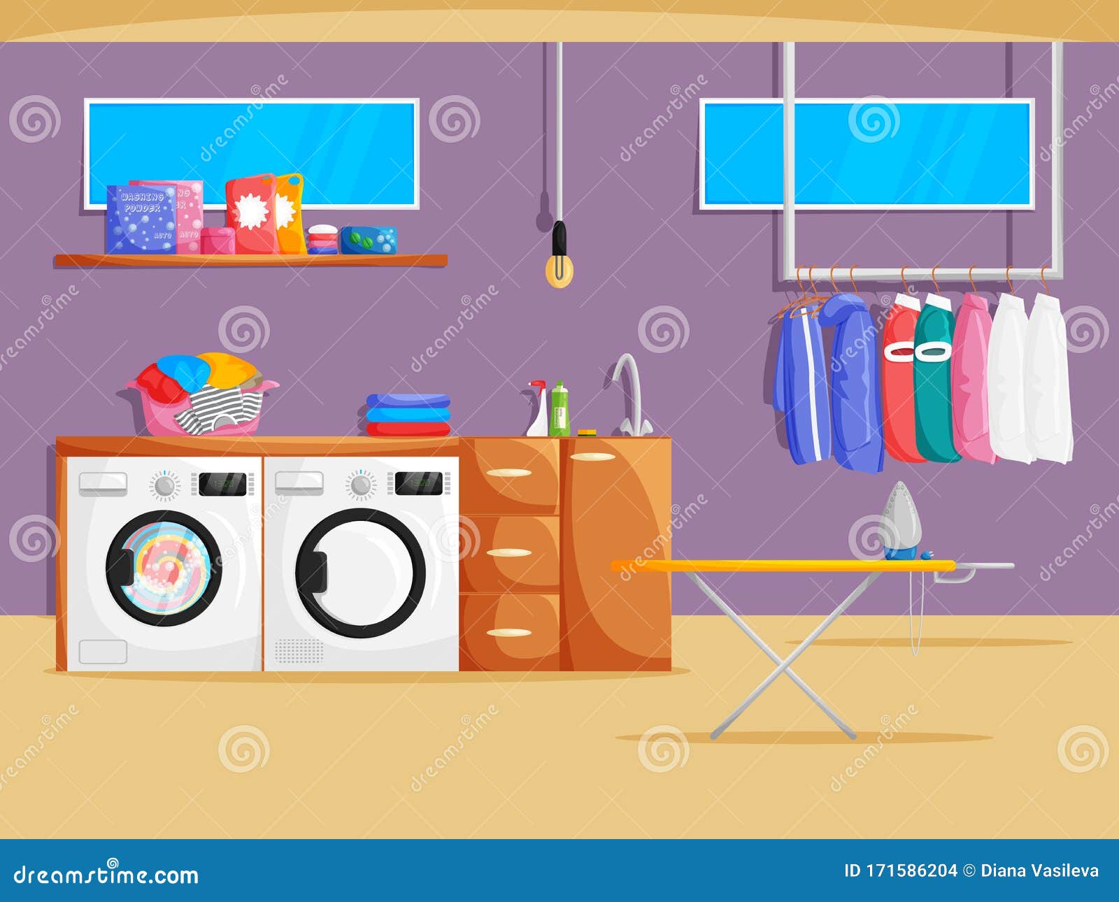 站立和拿着洗衣篮的快乐的女孩 向量例证. 插画 包括有 平面, 佣人, 快乐, 浴室, 女性, 白种人 - 125760747