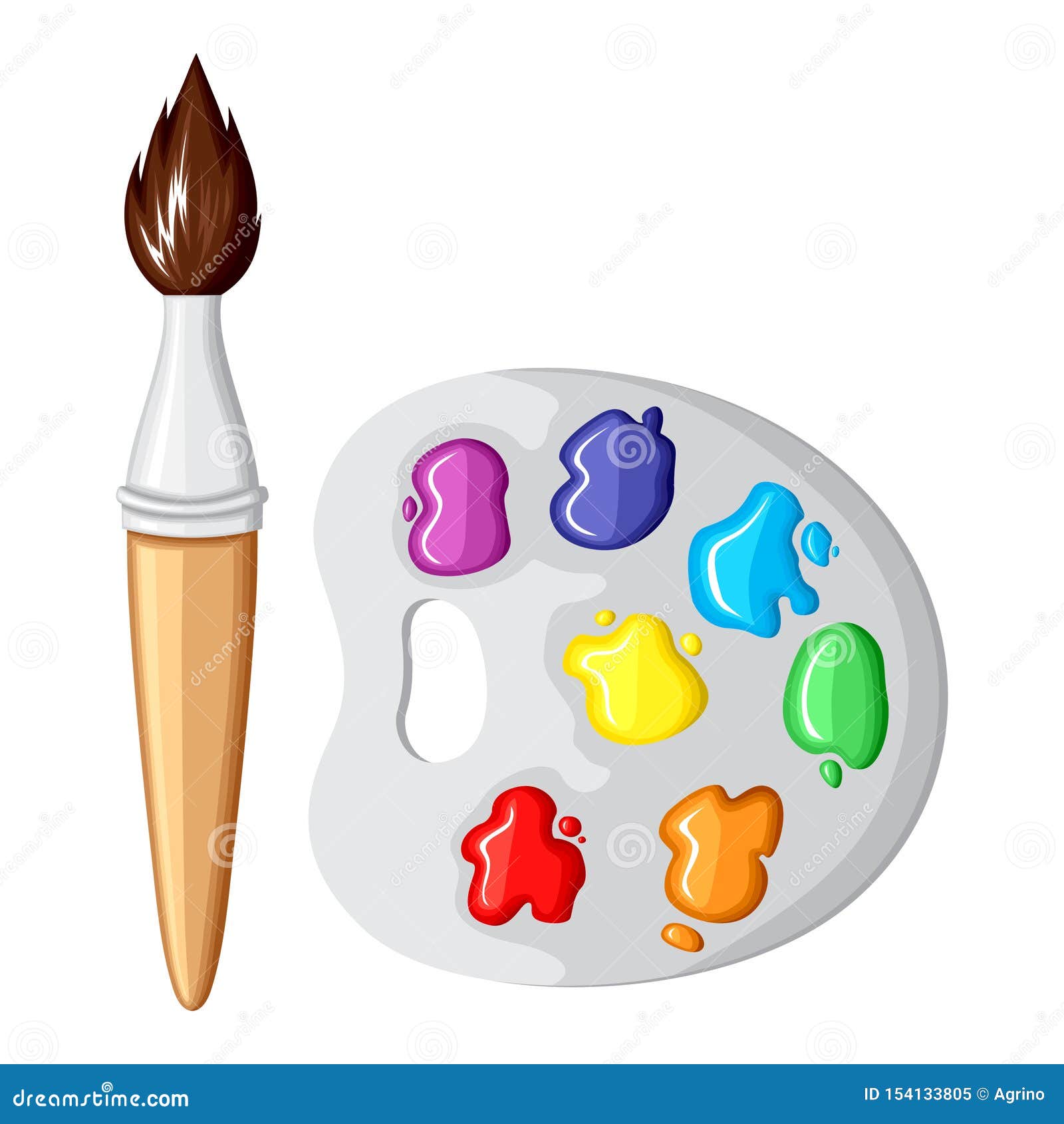 卡通画画笔和调色板 向量例证. 插画 包括有 油漆, 收集, 红色, 设置, 华丽, 向量, 蓝色, 彩虹 - 226795518