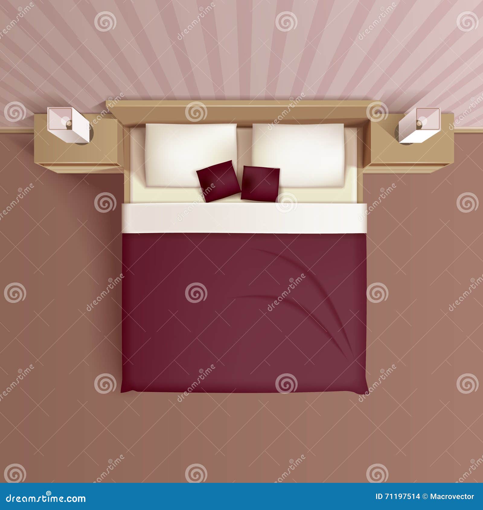 在白色的床顶视图 库存例证. 插画 包括有 例证, 枕头, 家具, 家庭, 视图, 没人, 任何地方, 方便 - 68269998