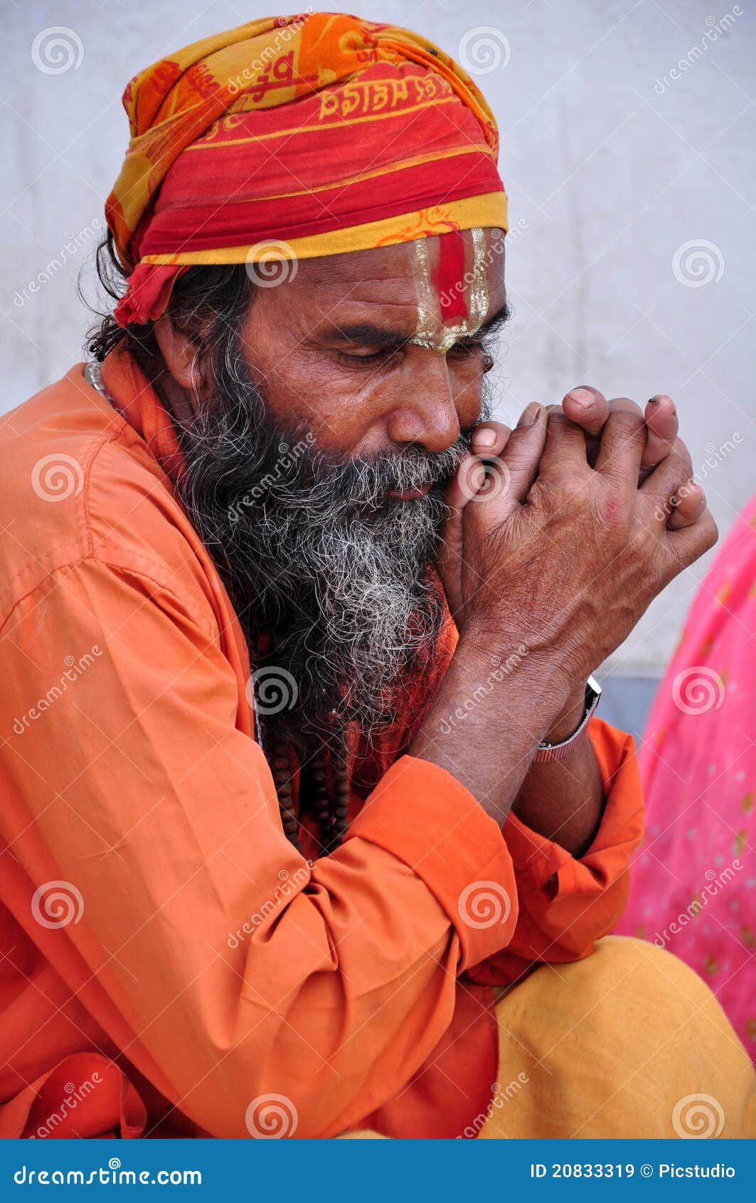 特写镜头haridwar印度印第安sadhu射击