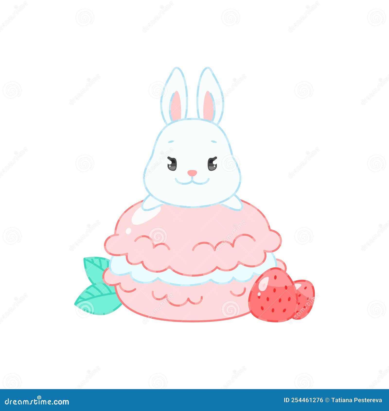 可愛的卡通兔子和草莓無縫模式 向量, 無縫模式, 草莓, 兔子向量圖案素材免費下載，PNG，EPS和AI素材下載 - Pngtree