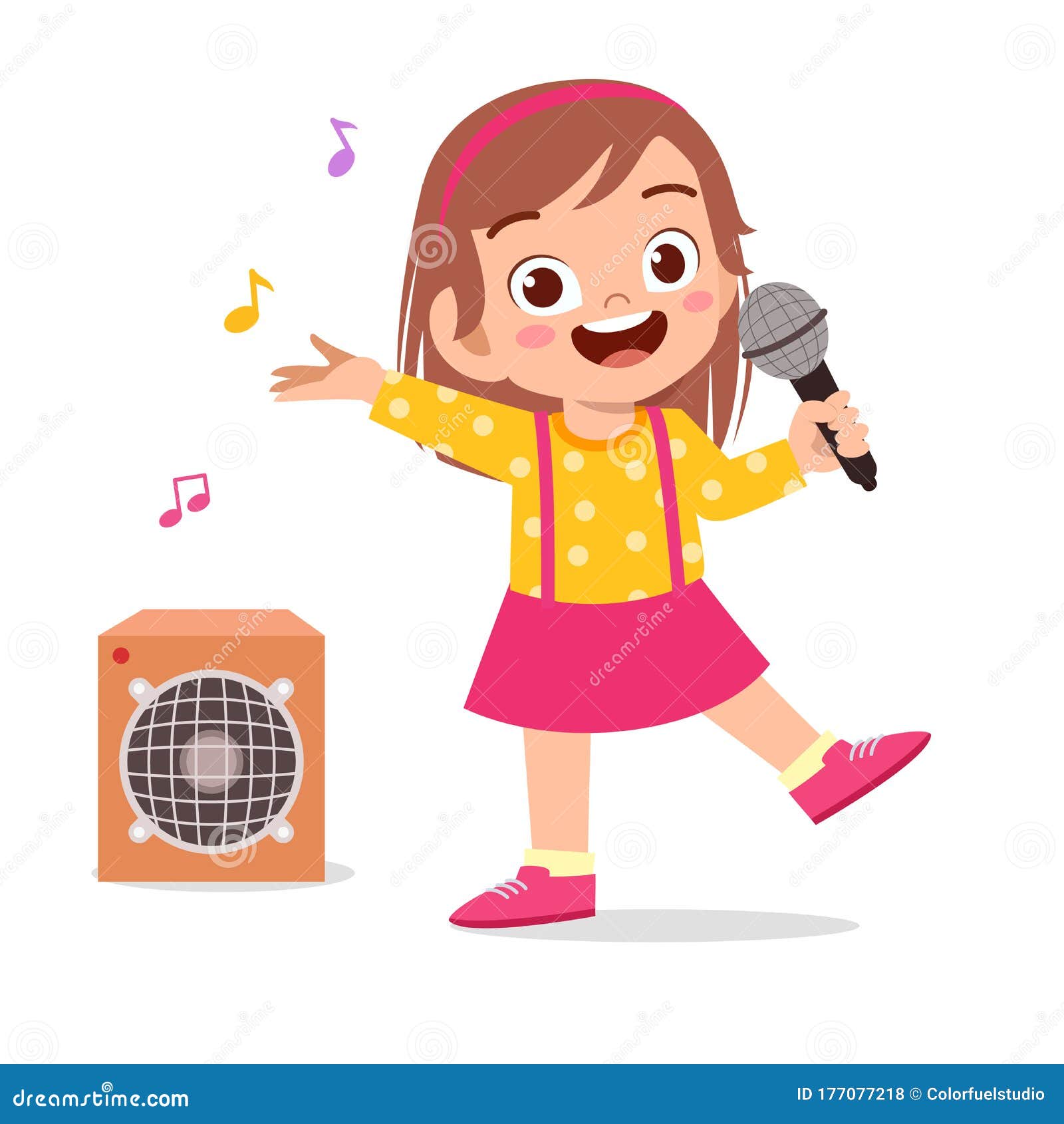 暑期培訓唱歌的女孩PSD圖案素材免費下載，可愛卡通圖片，尺寸2000 × 2000px - Lovepik