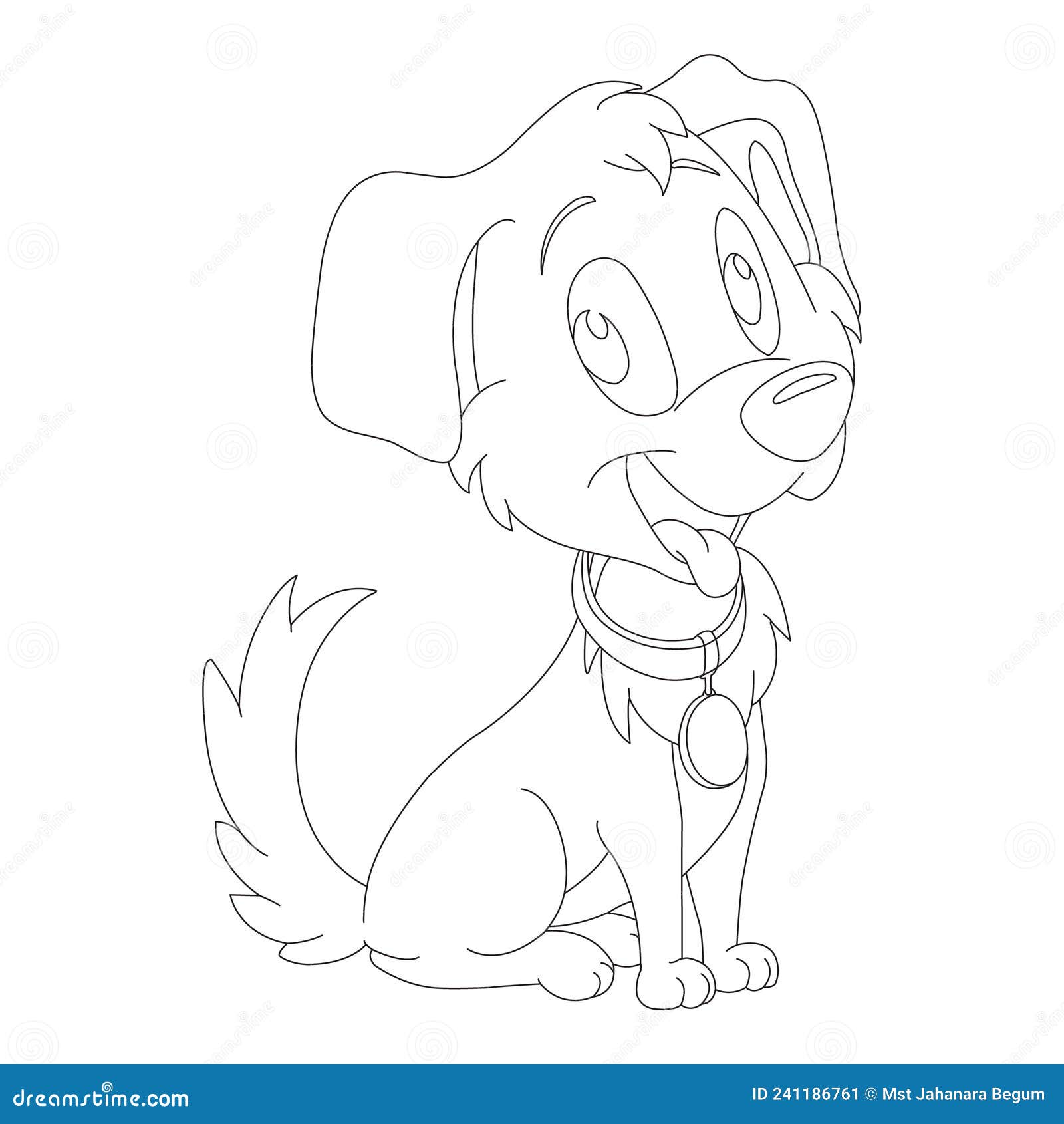儿童涂色书页 可爱的狗 简单手绘动物草图 T恤印花、标签、贴纸或贴纸 向量例证 - 插画 包括有 线性, 幼稚园: 198770782