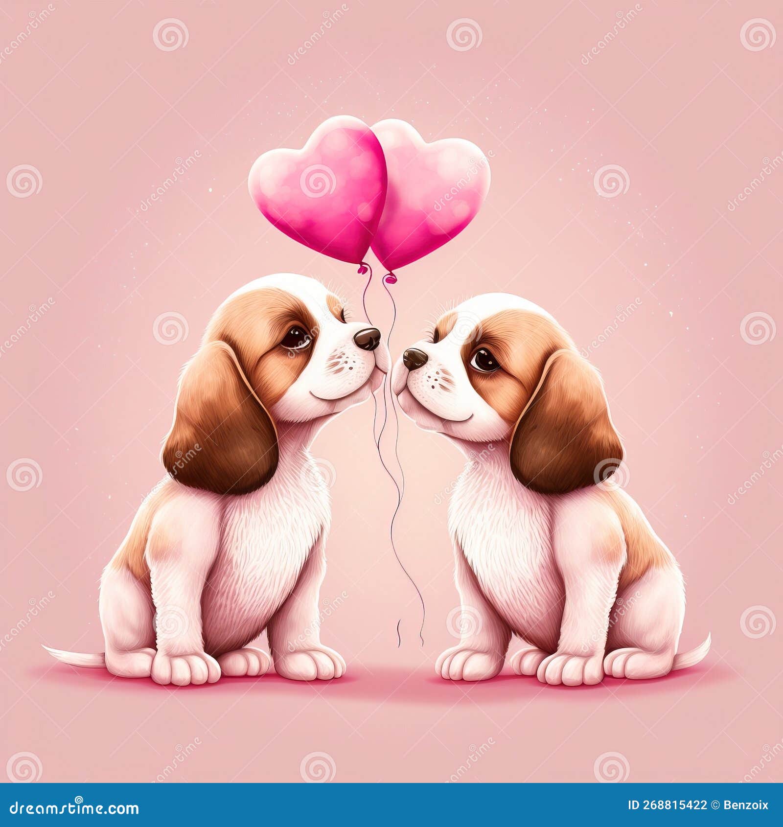 小狗和亲吻。插画图片素材_ID:410480847-Veer图库