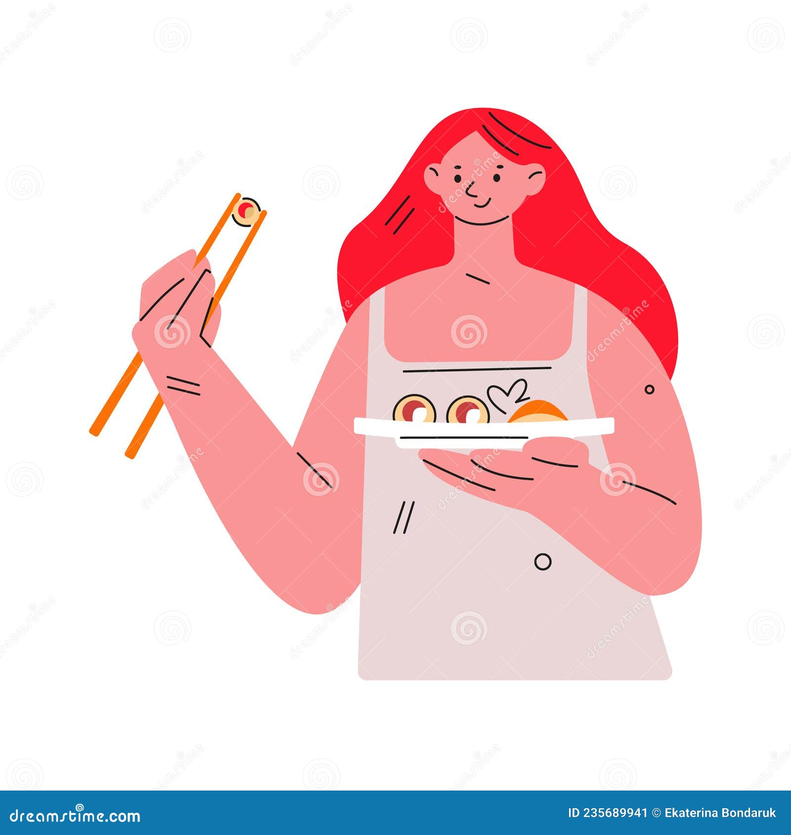 吃寿司的流行艺术妇女在亚洲餐馆 日本食物 向量例证. 插画 包括有 日语, 午餐, 食物, 人员, 原始 - 113950268