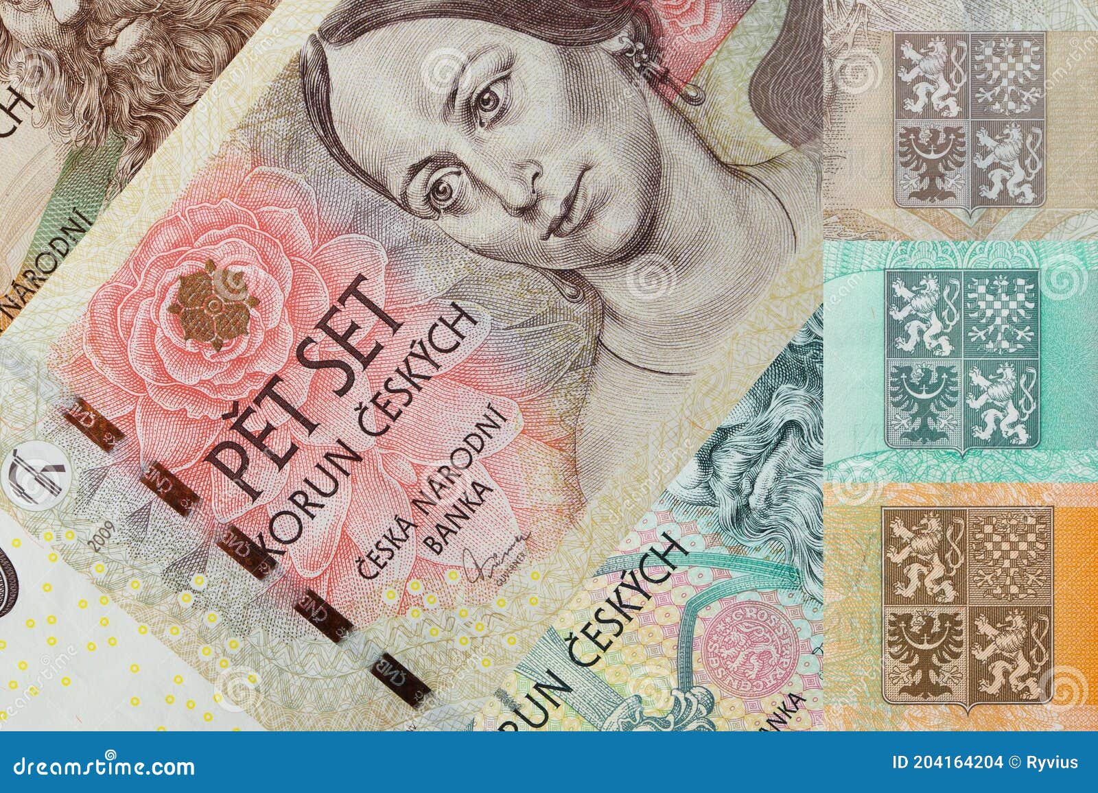 Czech Koruna Notes, Czech Republic Stock Image - Image of cash, banknotes: 108365161