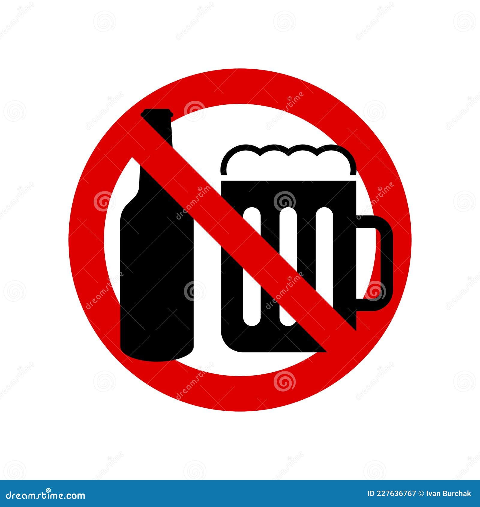 啤酒. 禁止标志. 禁止的圆形. 矢量图插图 向量例证. 插画 包括有 信息, 红色, 人类学, 非法 227636767