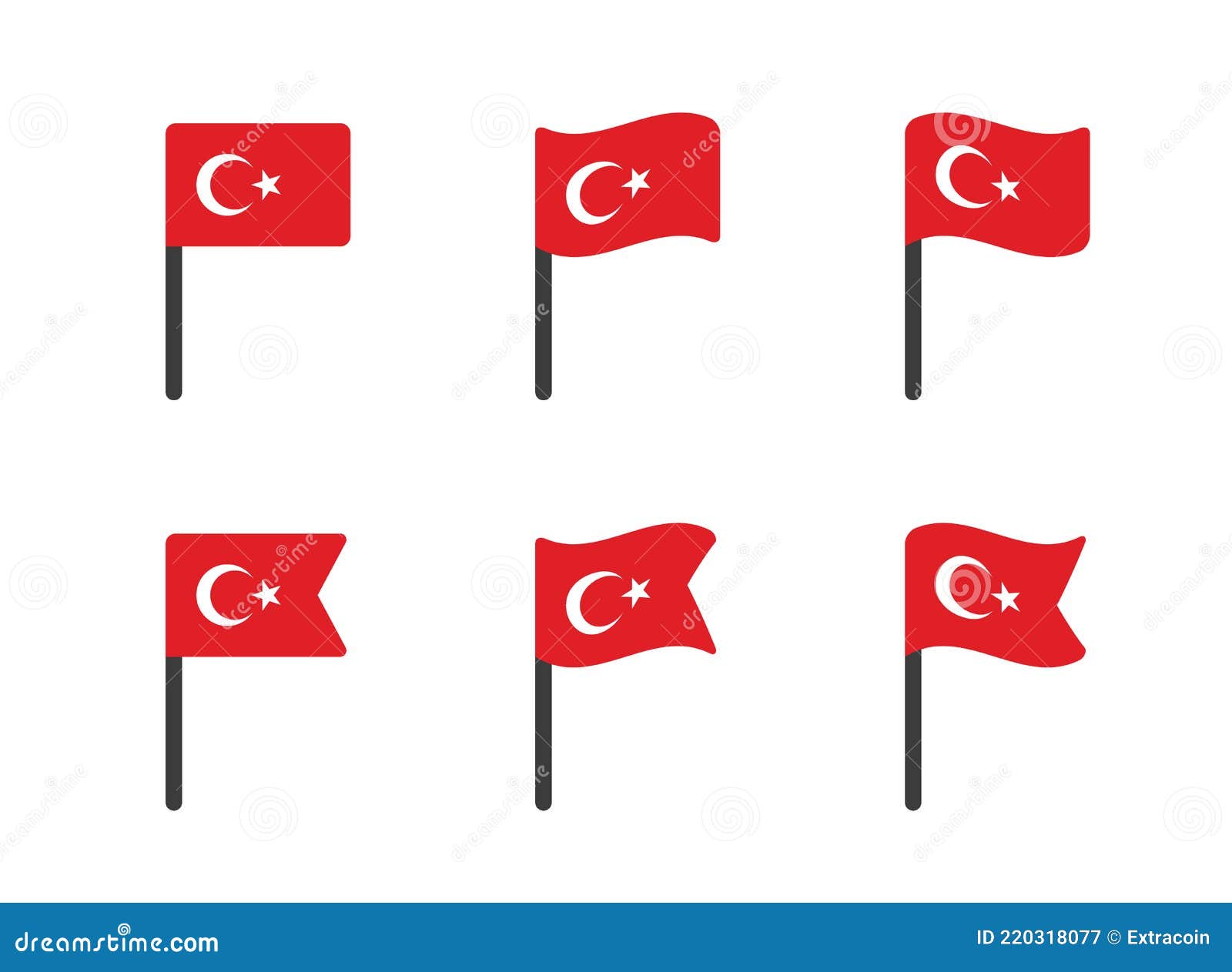 土耳其国旗矢量插图。一套图标土耳其绘图。插画图片素材_ID:352340653-Veer图库