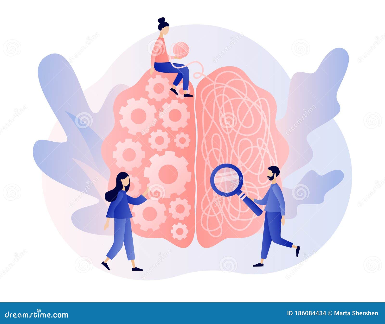在线心理学家人脑与心理学脑调隐喻潜意识心理治疗实践向量例证