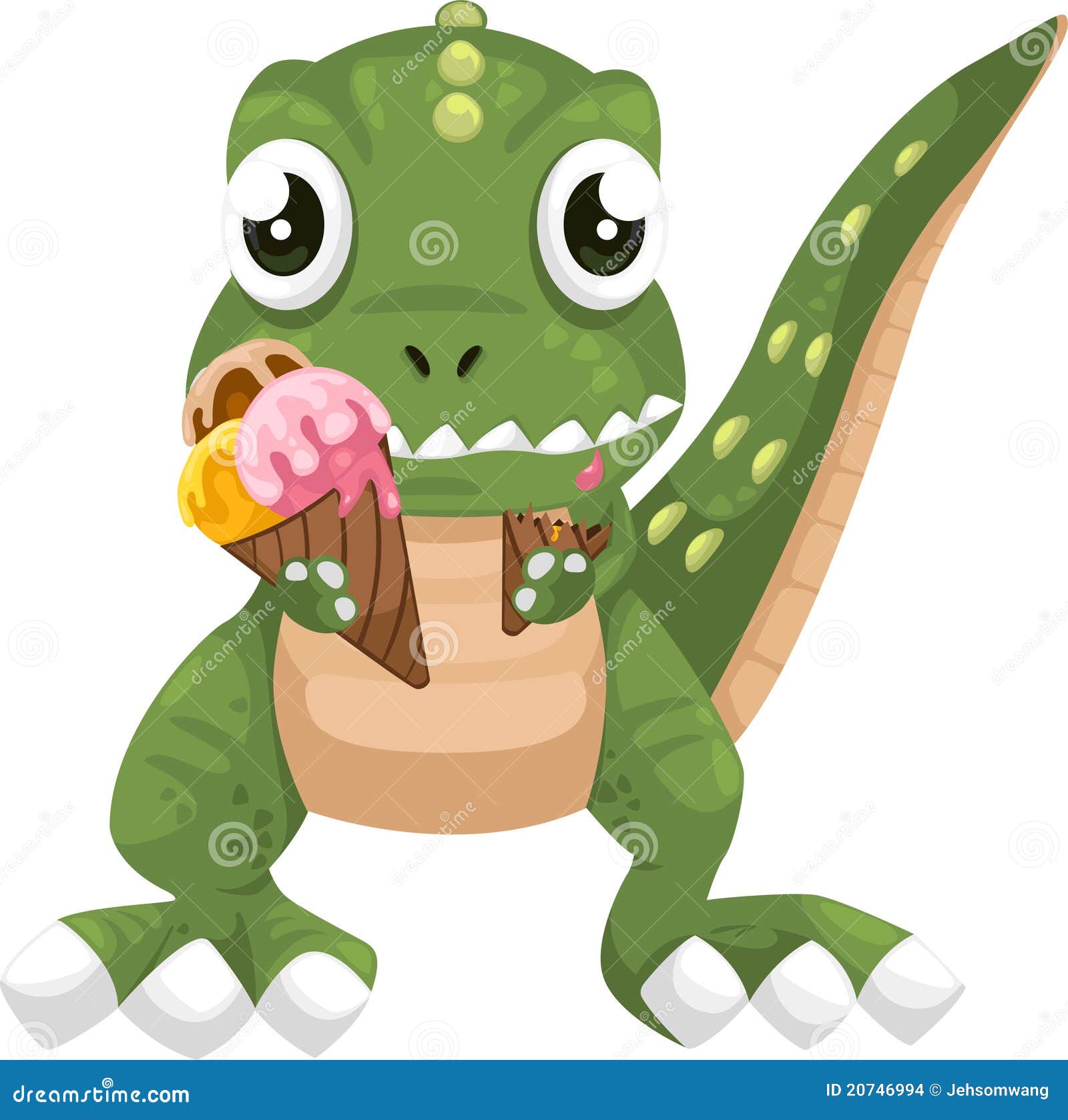 吃冰激凌的恐龙女孩--梦境系列_唐自豪-站酷ZCOOL