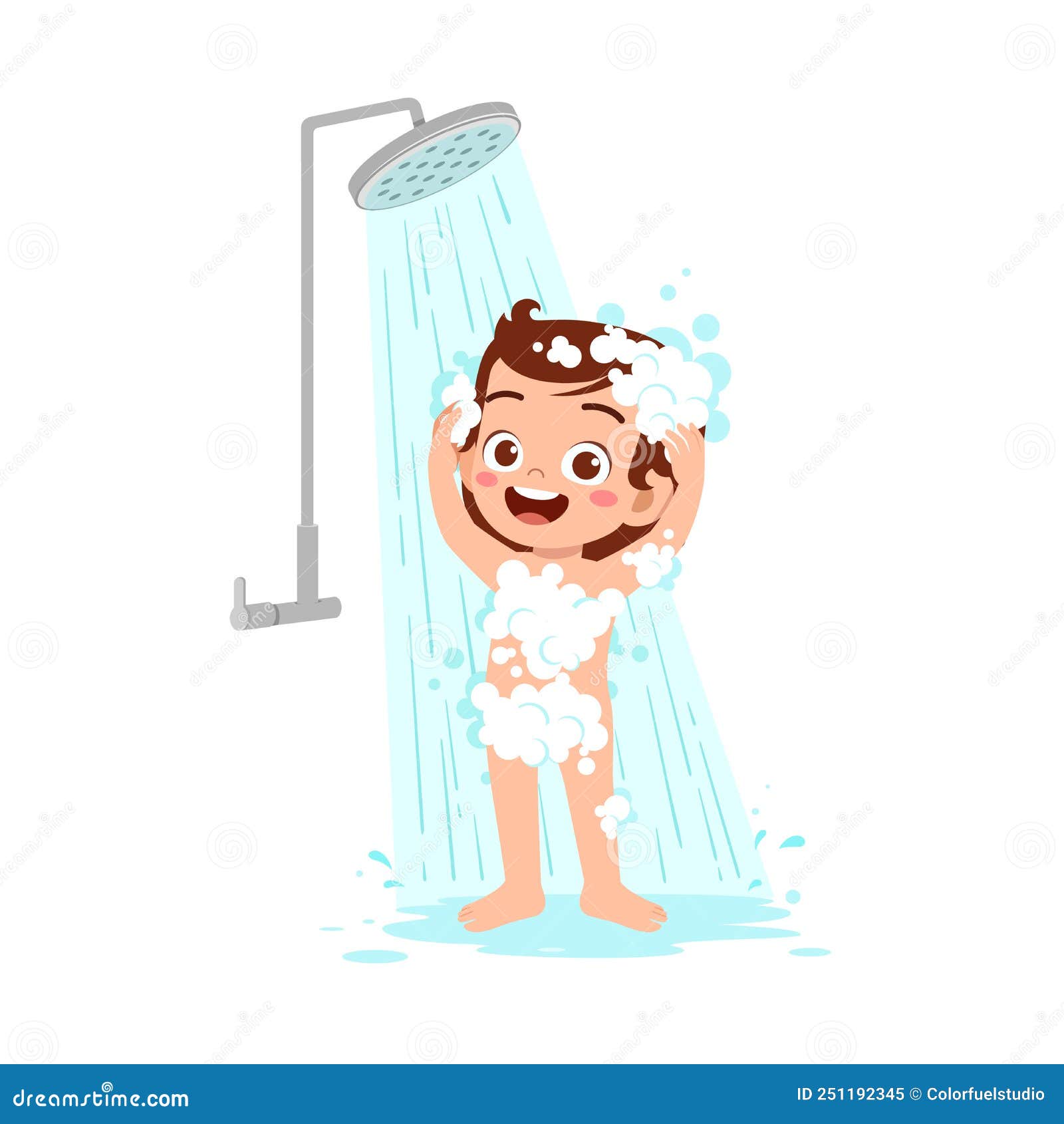 小孩洗澡洗身 库存例证. 插画 包括有 可笑, 子项, 孩子, 蜡染布, 卫生学, 卑鄙, 字符, 结算 251192345