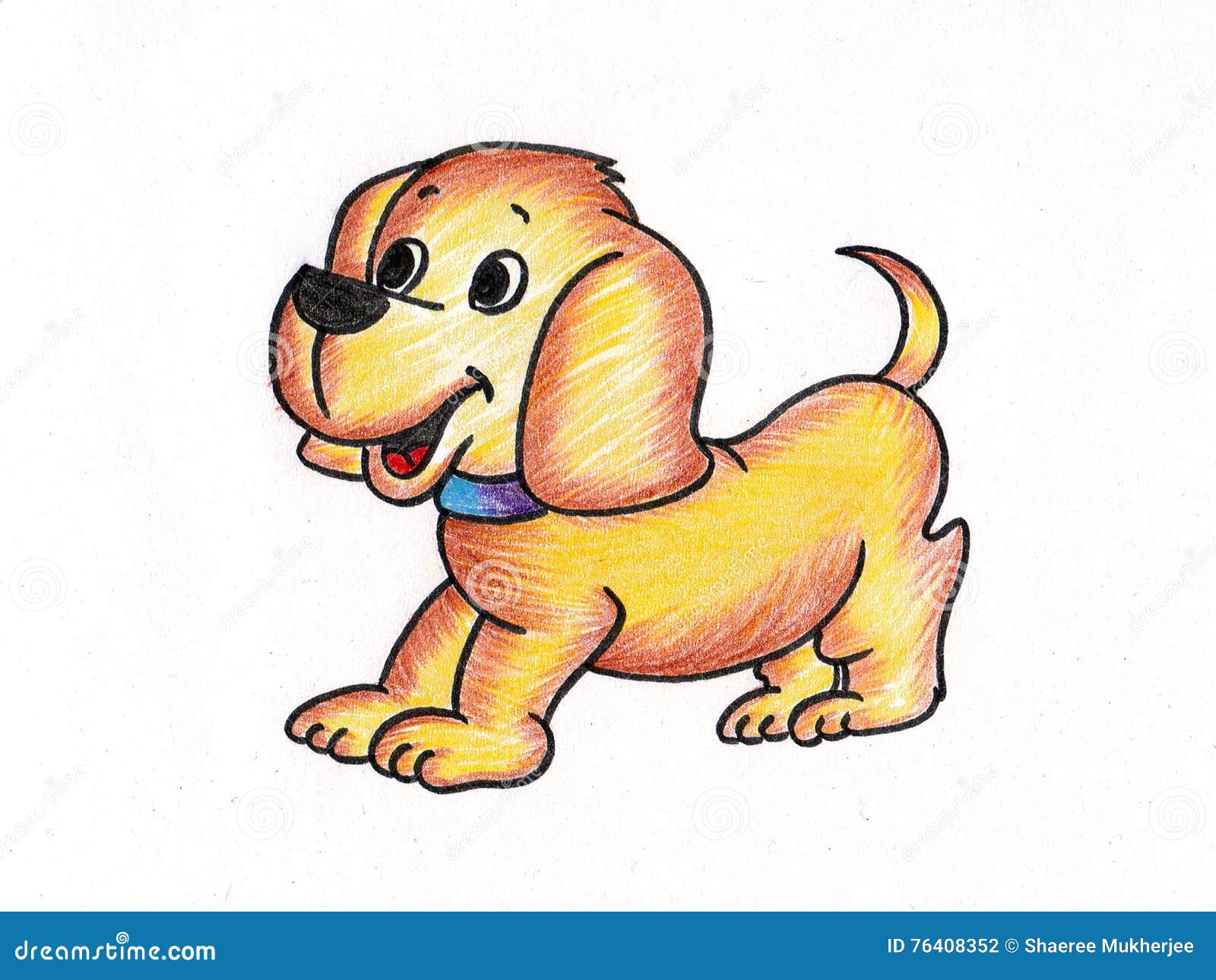 儿童简单美术 趣味简笔画小狗怎么画图解教程💛巧艺网