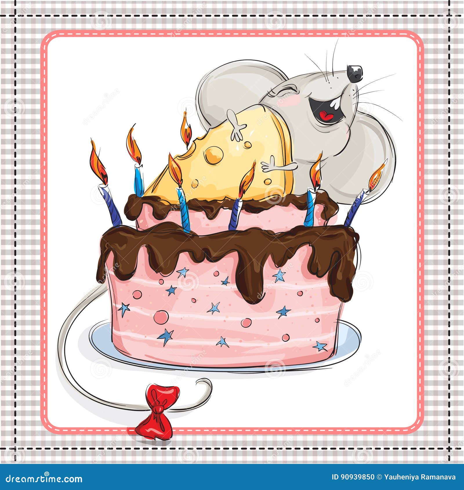 与蛋糕的滑稽的老鼠卡片和图表的 向量例证. 插画 包括有 字符, 子项, 酥皮点心, 童年, 界面, 蛋糕 - 71577241