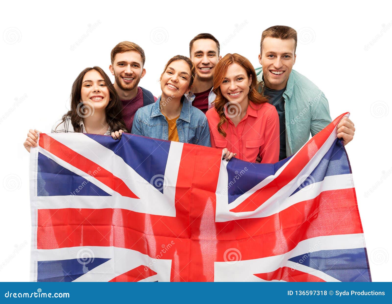 拿着英国国旗的孩子照片摄影图片_ID:143445359-Veer图库