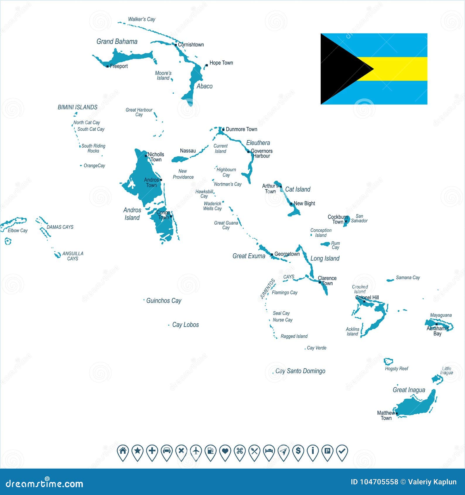 巴哈马国旗地图图片素材-编号24900240-图行天下