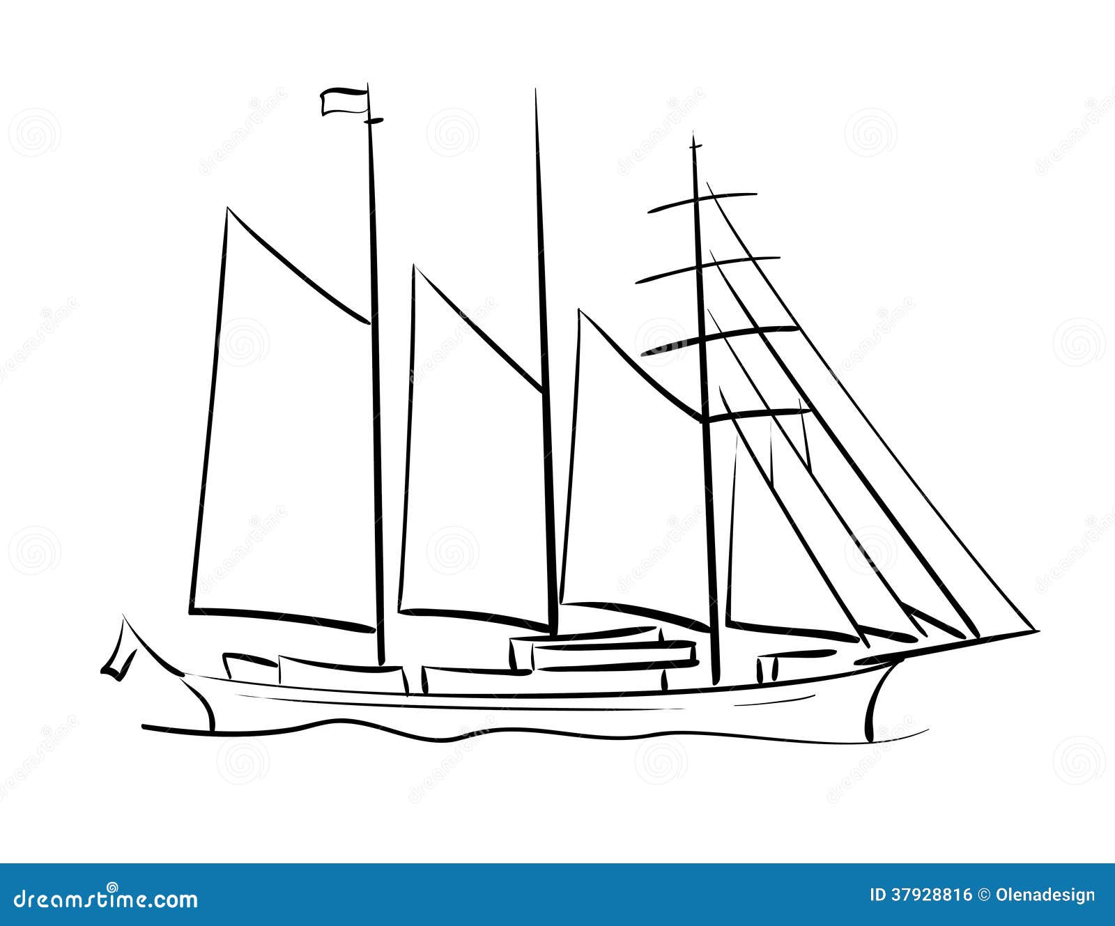 Sailing ship - vector. 帆船-例证/eps 8