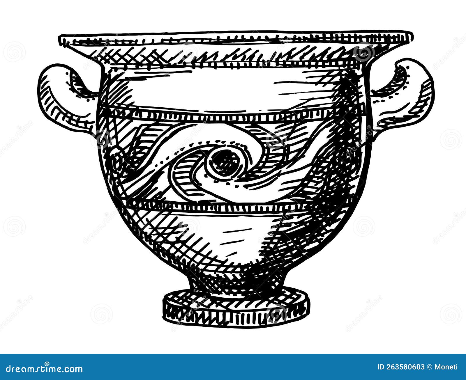希腊考古发掘的陶瓶. 古希腊壶陶瓷向量例证. 插画包括有草图, 瓶子