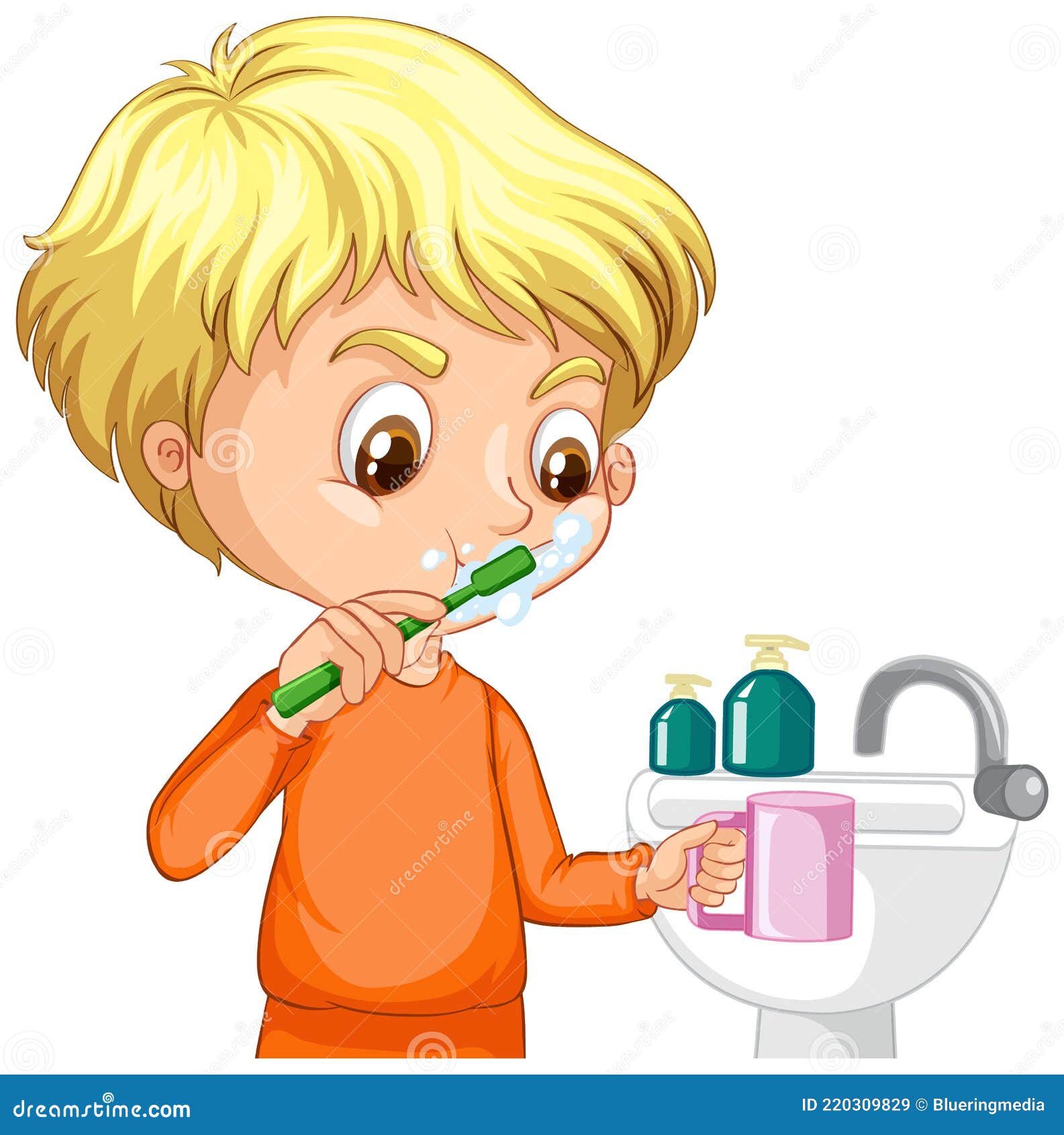 Boy And Girl Looking At Clean Teeth Young Cartoon Graphics Vector ...