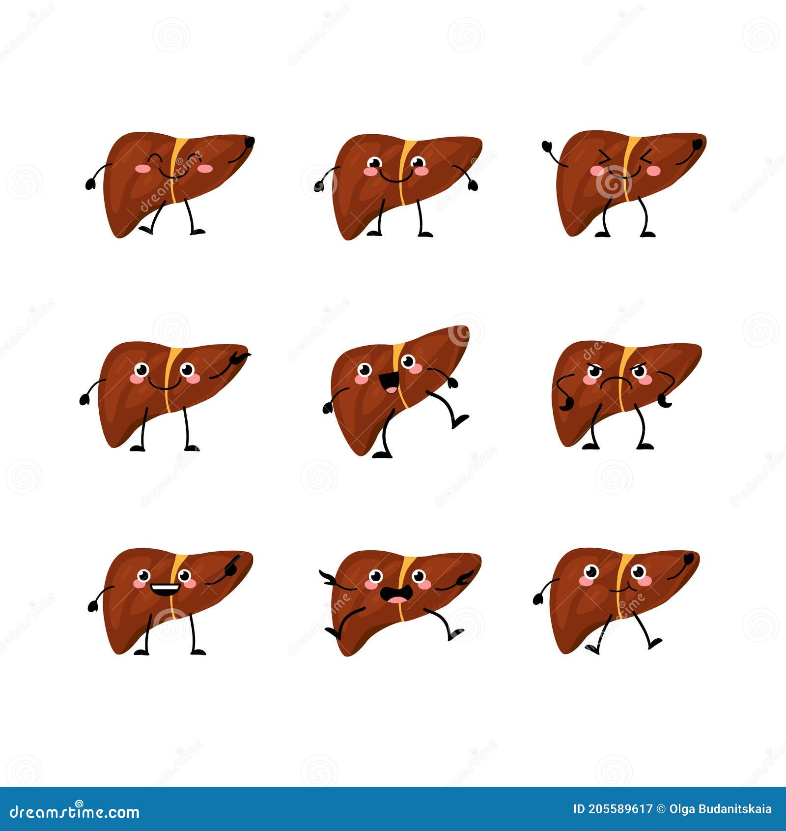 卡通立体肝脏插图图片素材-编号32987883-图行天下